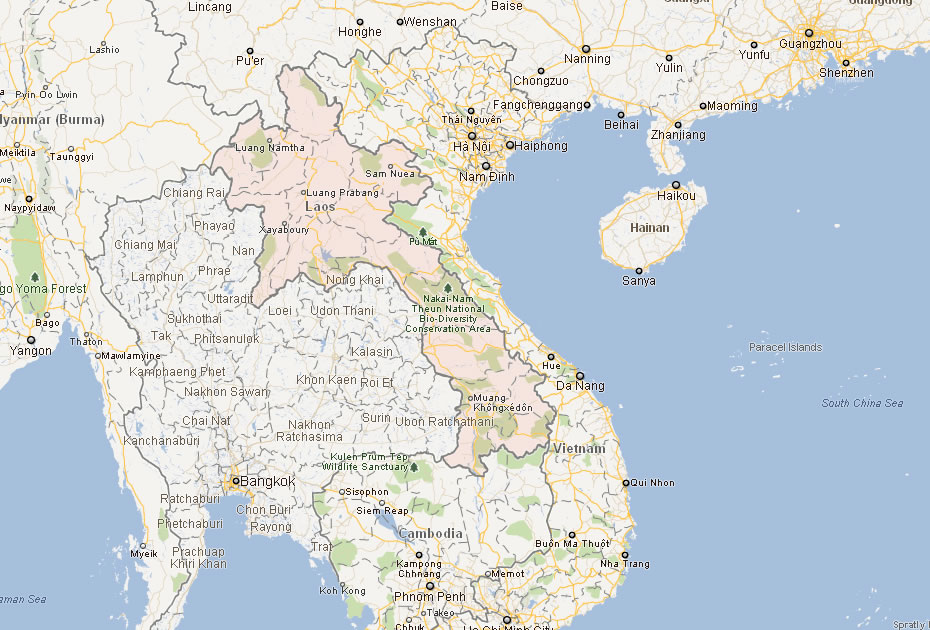 map of laos